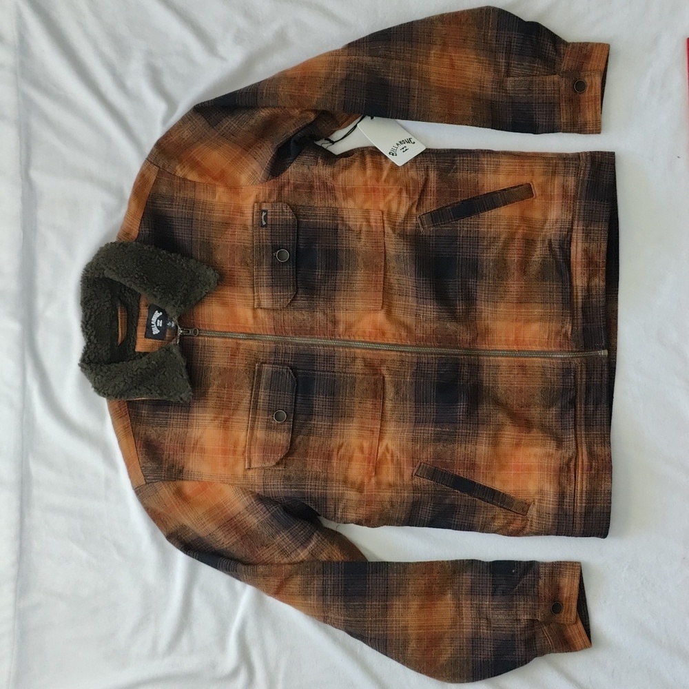 191. Billabong Barlow Sherpa Lined Jacket | Color: Java - Picture 3 of 8